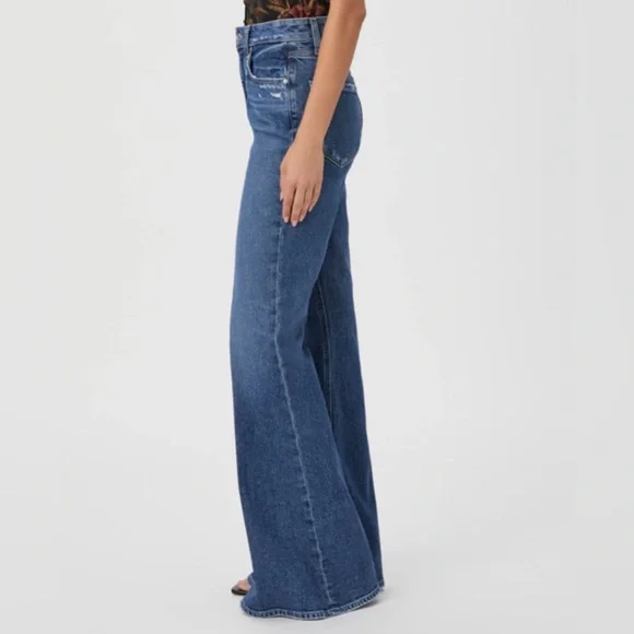 PAIGE Blue Flare & Wide Leg Jeans - Picture 2 of 5